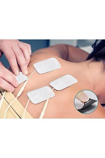 5 Paket, 20 Adet Güçlendirilmiş 5x9 cm Tens Elektrod Pedi, Yapışkanlı, Kumaş Yüzey
